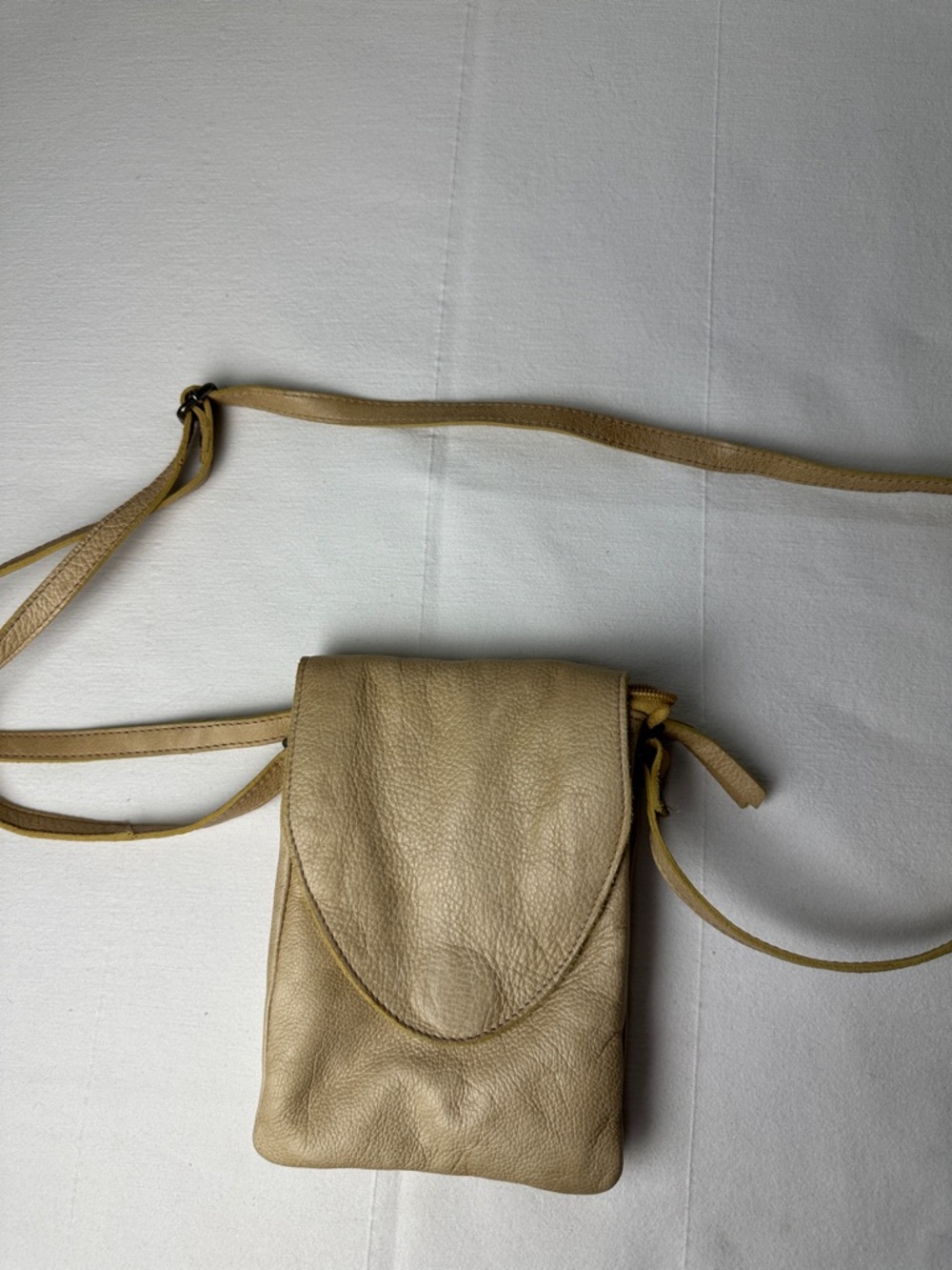latico Beige Pebbled Leather Crossbody